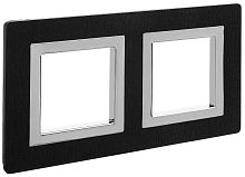 Рамка универсальная DKC Avanti 2-м. алюминий черный картинка